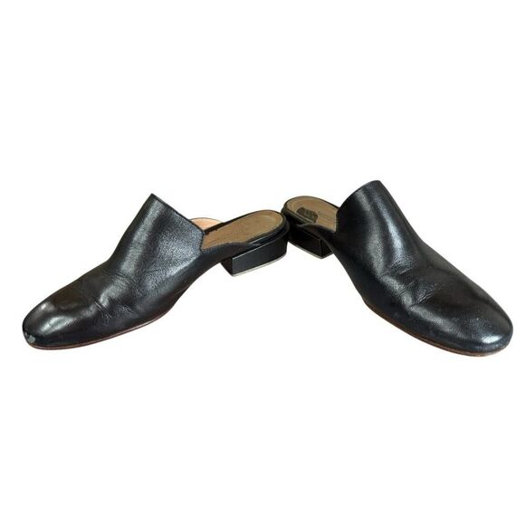 Rachel Comey Brie Black Leather Mules Women’s Size 6 Block Heel Slip On - Picture 5 of 13